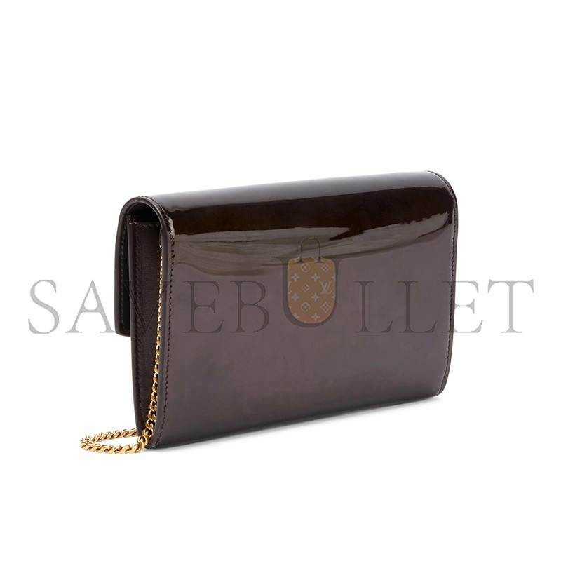 YSL UPTOWN PATENT LEATHER WALLET ON CHAIN 607788AACVM6160 (19*12*3cm)